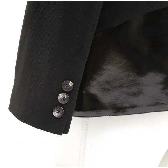 HELMUT LANG Jacket Black Blazer Coat Long Sleeve Hook and Eye Closure Sz 6 - Picture 4 of 6